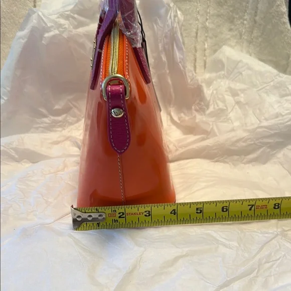 Dooney & Bourke Orange and Pink Satchel Bag - Picture 3 of 7